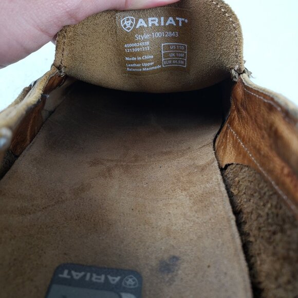 Ariat Gleeson 4LR Slip On Loafer Mens 11 D Brown Leather Moccasin Casual Shoe - Picture 13 of 13